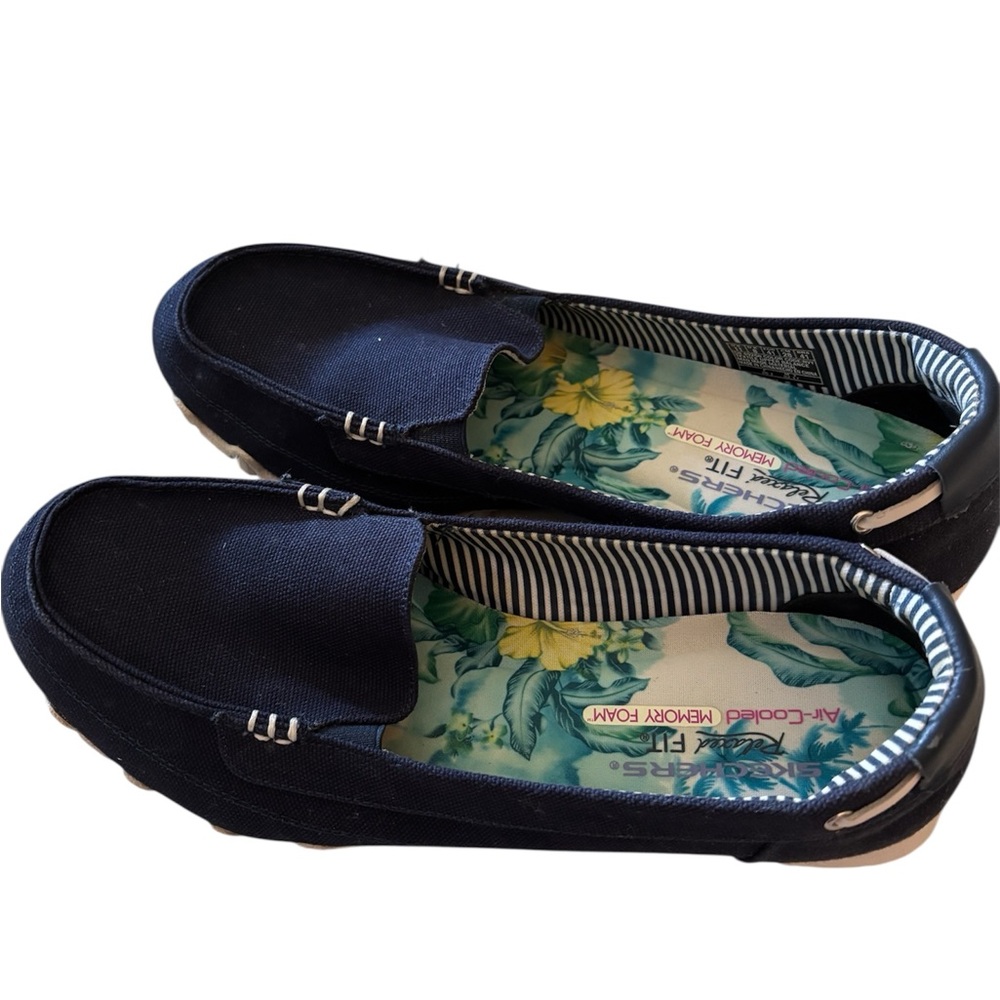 Skechers Blue Flats Comfortable Slip-On Loafers